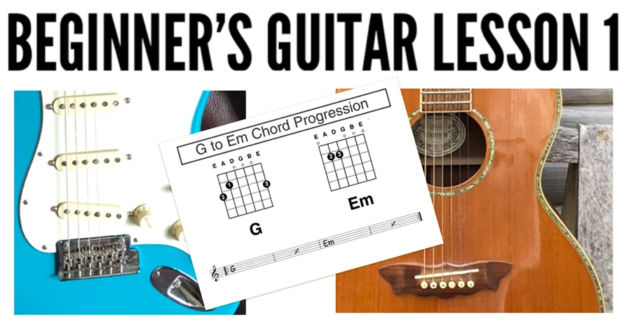 A first guitar lesson for a beginner