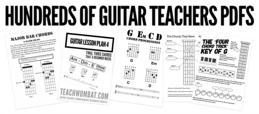  guitar teacher's PDF resources to download and print