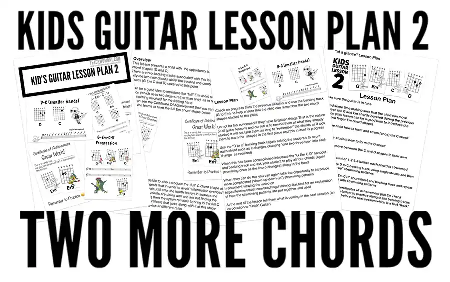  Guitar lesson Plan for a second childs guitar lesson