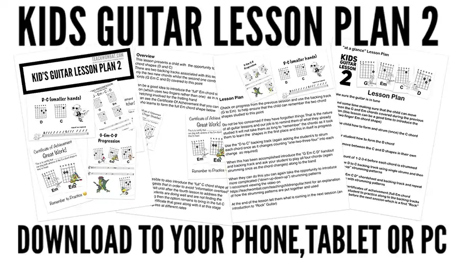  Childs Guitar lessons with resources made for kids