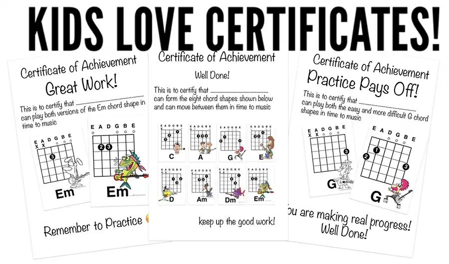  How To Teach Children to Play Guitar Chords with certificates