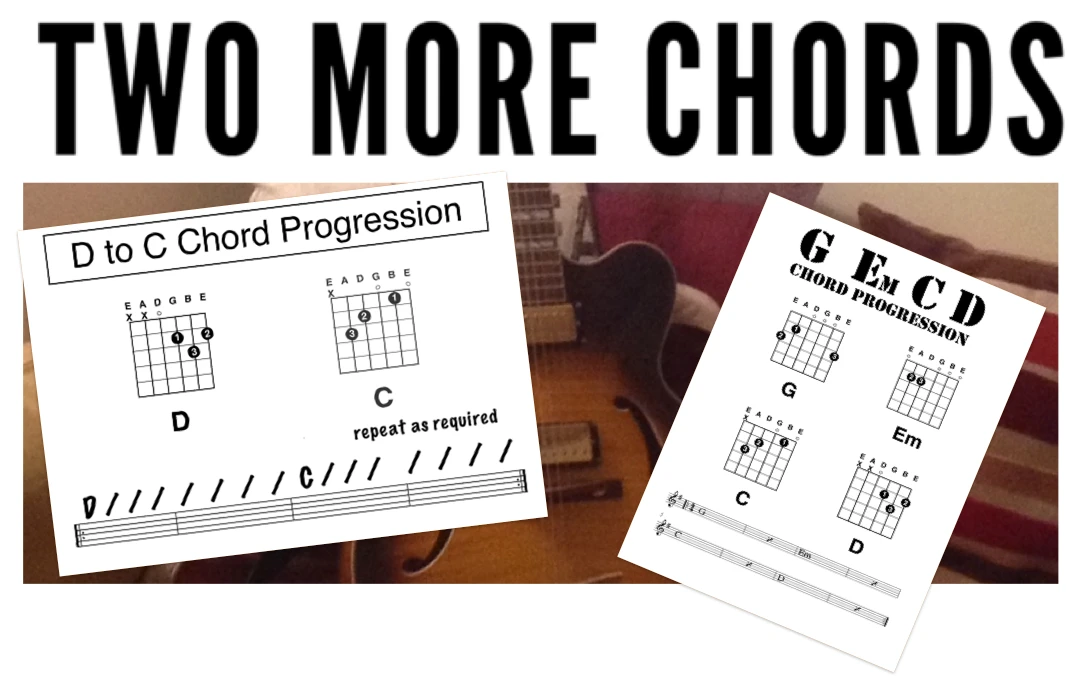 teaching beginners to play the guitar with two new chord shapes