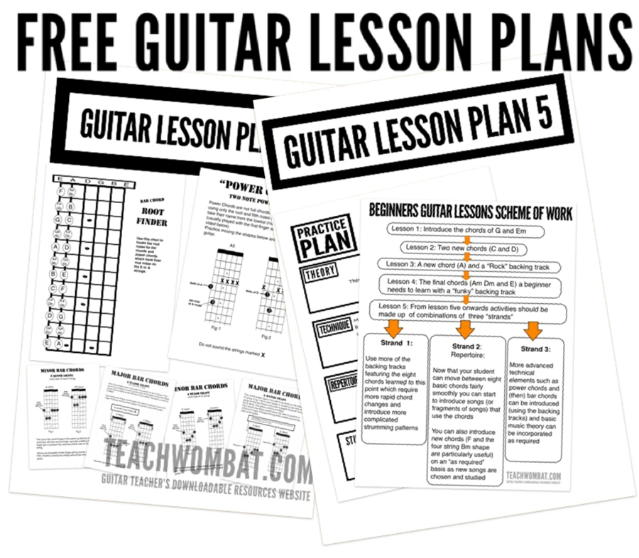How to start teaching guitar with free lesson plans
